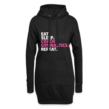 COACH GYMNASTIQUE: manger, dormir, entraîner la gymnastique, répéter - Sweat-shirt à capuche long Femme - noir - Devant