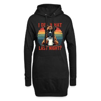 J’ai fait ce que j’ai fait hier soir Boxer Boxerhalter Boxerhund - Sweat-shirt à capuche long Femme - noir - Devant