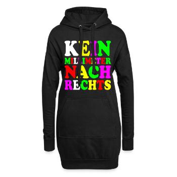 kein millimeter nach rechts - Hoodie-Kleid - Schwarz - Vorne