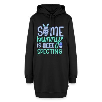 Annonce de bébé de grossesse de Pâques - Sweat-shirt à capuche long Femme - noir - Devant