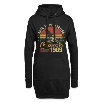Les Légendes Sont Nées en Mars 1989 Vintage Retro - Sweat-shirt à capuche long Femme - noir - Devant