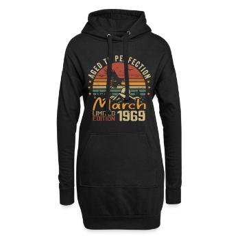 Les Légendes Sont Nées en Mars 1969 Vintage Retro - Sweat-shirt à capuche long Femme - noir - Devant