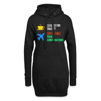 Contrôleur de la circulation aérienne Café ATC Aviation Humour - Sweat-shirt à capuche long Femme - noir - Devant