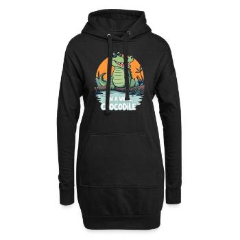 Lustiges Krokodil - Dans un moment crocodile - Sweat-shirt à capuche long Femme - noir - Devant