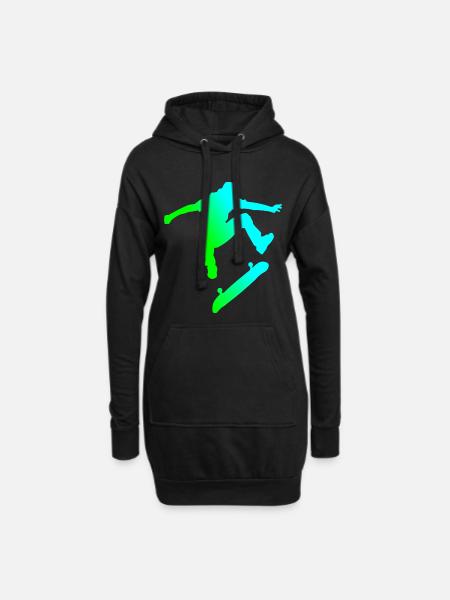 Skater - Hoodie-Kleid - Schwarz