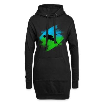 Taucher - Hoodie-Kleid - Schwarz - Vorne