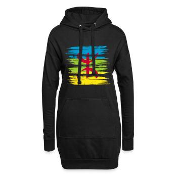 Amazigh - Sweat-shirt à capuche long Femme - noir - Devant