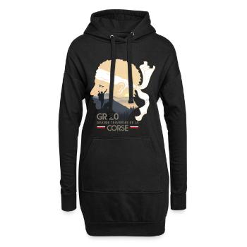 Randonnée corse GR20 GR 20 cadeau randonneurs trek - Sweat-shirt à capuche long Femme - noir - Devant
