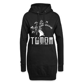 Cerf blanc animal totem - Sweat-shirt à capuche long Femme - noir - Devant