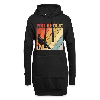 Angler Spruch zum Angeln Angel - Hoodie-Kleid - Schwarz - Vorne