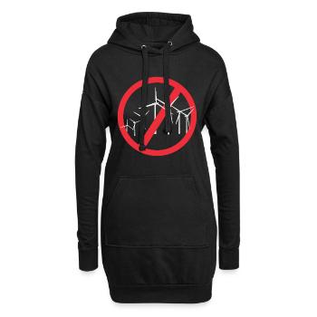 Stopp Windräder - Hoodie-Kleid - Schwarz - Vorne