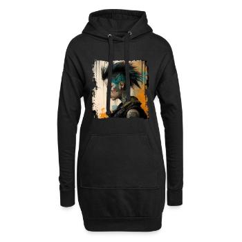 Tattoo Punk Rock Girl Punkrock Gothic - Hoodie-Kleid - Schwarz - Vorne