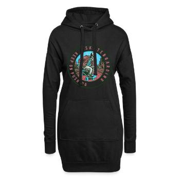 Totenkopf Skelett Skateboard Skater - Hoodie-Kleid - Schwarz - Vorne
