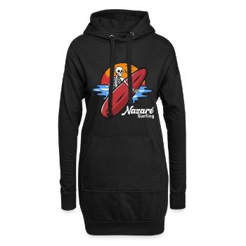 Nazare Surfing Portugal - Sweat-shirt à capuche long Femme - noir - Devant