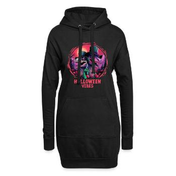 Halloween Dinosaurier Velociraptor Dino Echse - Hoodie-Kleid - Schwarz - Vorne