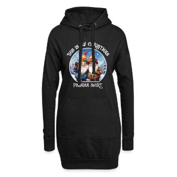 Pyjama de Noël Nains Gnome - Sweat-shirt à capuche long Femme - noir - Devant