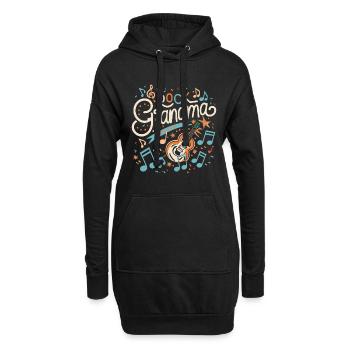 Rock Grand-mère Grand-mère Grand-mère Mamie mélomane - Sweat-shirt à capuche long Femme - noir - Devant