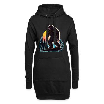 Bigfoot Yeti Halloween Nachtkostüm Waldhügel - Hoodie-Kleid - Schwarz - Vorne