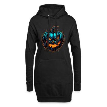 Gruseliger Bunter Halloween Kürbis - Hoodie-Kleid - Schwarz - Vorne