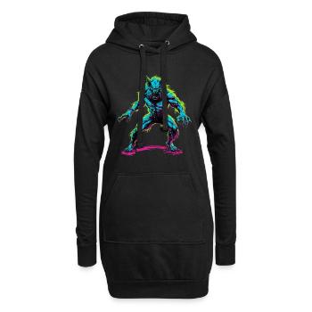 Loup-garou Halloween Loup Wolf Pack - Sweat-shirt à capuche long Femme - noir - Devant