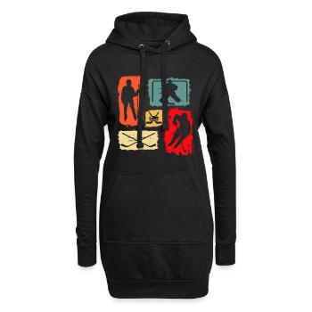 Eishockey Spieler Torwart Retro Vintage - Hoodie-Kleid - Schwarz - Vorne