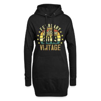 Anniversaire 5 ans - Cadeau Février 2019 - 5e - Sweat-shirt à capuche long Femme - noir - Devant