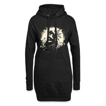 Fee Elfe Mond Märchen Fabelwesen - Hoodie-Kleid - Schwarz - Vorne