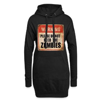 Avertissement Ne nourrissez pas les zombies Signe d’avertissement - Sweat-shirt à capuche long Femme - noir - Devant