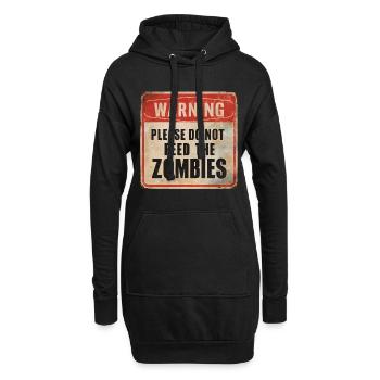 Avertissement Ne nourrissez pas les zombies Signe d’avertissement - Sweat-shirt à capuche long Femme - noir - Devant