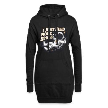 Astronaut Lustiger Spruch I Need More Space - Hoodie-Kleid - Schwarz - Vorne