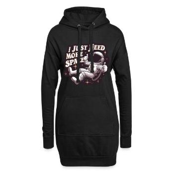 Astronaut Lustiger Spruch I Need More Space - Hoodie-Kleid - Schwarz - Vorne