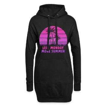 Retro Sonnenuntergang mit Palmen und Spruch - Hoodie-Kleid - Schwarz - Vorne