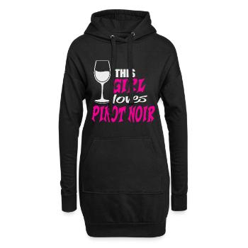 This Girl loves Pinot Noir Rotwein Spruch - Hoodie-Kleid - Schwarz - Vorne