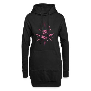 Poignée de main Main Amitié Amis - Sweat-shirt à capuche long Femme - noir - Devant