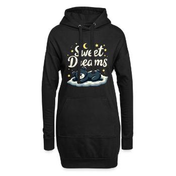 Teddy Bear Sweet Dreams Chemise de nuit officielle - Sweat-shirt à capuche long Femme - noir - Devant