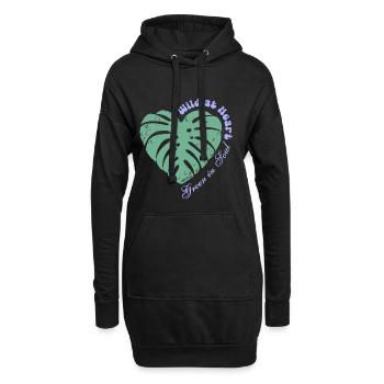 Sauvage dans l’âme – Vert dans l’âme - Sweat-shirt à capuche long Femme - noir - Devant