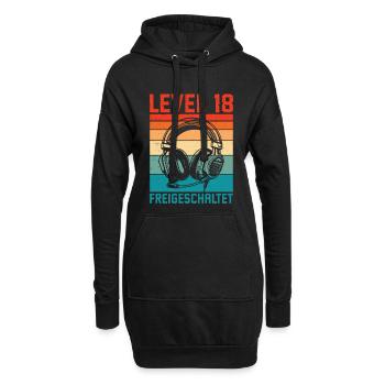 18. Geburtstag Jungen Gamer Level 18 Unlocked - Hoodie-Kleid - Schwarz - Vorne