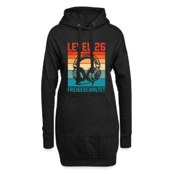 26. Geburtstag Männer Gamer Level 26 Unlocked - Hoodie-Kleid - Schwarz - Vorne