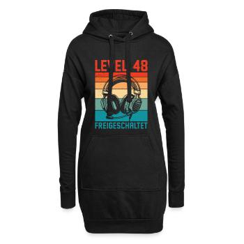 48. Geburtstag Männer Gamer Level 48 Unlocked - Hoodie-Kleid - Schwarz - Vorne