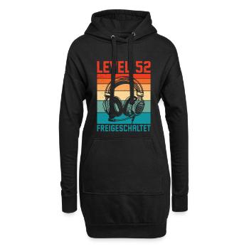 52e anniversaire Homme Gamer Niveau 52 débloqué - Sweat-shirt à capuche long Femme - noir - Devant