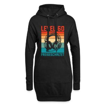 60. Geburtstag Männer Gamer Level 60 Unlocked - Hoodie-Kleid - Schwarz - Vorne