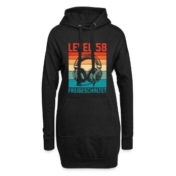 58. Geburtstag Männer Gamer Level 58 Unlocked - Hoodie-Kleid - Schwarz - Vorne