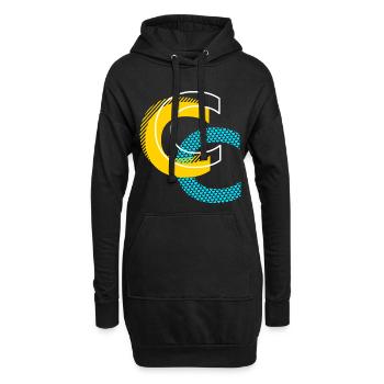 Lettre initiale C - Sweat-shirt à capuche long Femme - noir - Devant