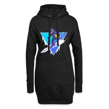 Ski - Hoodie-Kleid - Schwarz - Vorne