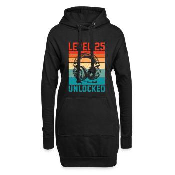 25 Jahre altes Level freigeschaltet - 25th Anniversary Gamer - Hoodie-Kleid - Schwarz - Vorne