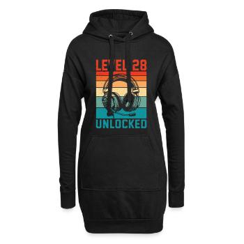Level 28 Jahre freigeschaltet - 28th Anniversary Gamer - Hoodie-Kleid - Schwarz - Vorne