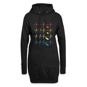 plongeur battement de coeur plongée diver diving - Sweat-shirt à capuche long Femme - noir - Devant