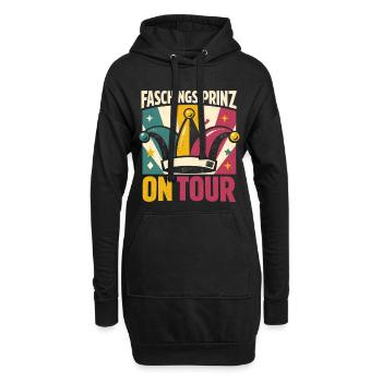 Faschingsprinz on Tour Karneval Konfetti - Hoodie-Kleid - Schwarz - Vorne