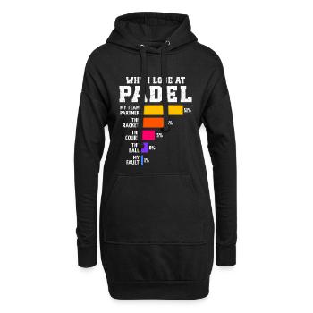 Padel: Warum ich bei Padel verliere - Hoodie-Kleid - Schwarz - Vorne