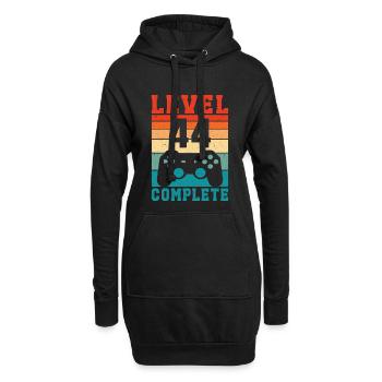 44. Geburtstag Level 44 Complete 44 Jahre Gamer - Hoodie-Kleid - Schwarz - Vorne